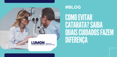 Capa do artigo sobre como evitar catarata com imagem de exame oftalmológico e destaque para os cuidados que fazem diferença.